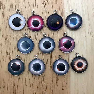 Eclipse Glass Cabochon Charms Jewelry Making Charms • $1.65