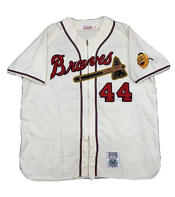 Vintage 1950s Mitchell & Ness Hank Aaron Milwaukee Braves Stitched Jersey XXL • $2500