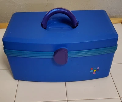 $25 • Buy Vintage Caboodles Blue Organizer Makeup Case Made In USA 