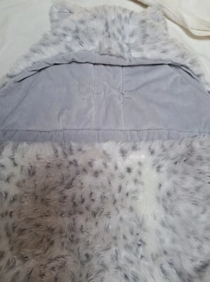 $98.99 • Buy Pottery Barn Teen Faux Fur Gray Leopard Sleeping Bag With Hood 
