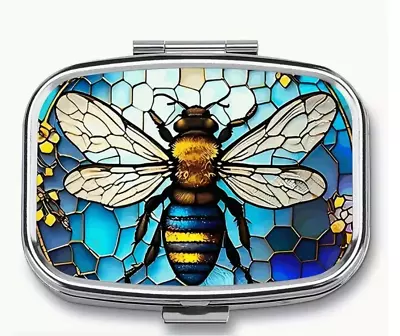 Dragonfly Bumble Bee Pill Box 2 Compartment Medicine Pill Case • $1.99