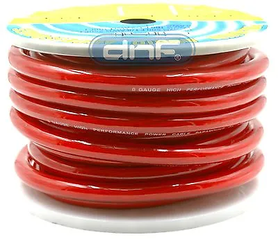 0-1 Gauge 100% Copper OFC Red Power Ground Cable Wire 50 Feet FT - SHIPS TODAY! • $122.99