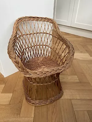 Vintage Children’s Cane Woven Wicker Basket Chair • £34.99