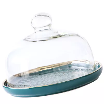 Glass Display Shelf Cake Stand With Dome Cover For Kitchen Wedding Decor-SP • £26.28