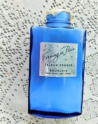 Vintage Evening In Paris Talcum Powder Bourjois New York Bottle • $25.27