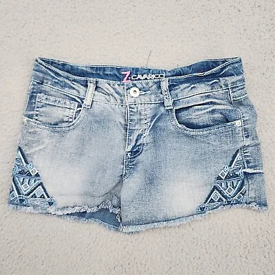 VTG Z Cavaricci Women's Embroidered Denim Light Wash Jean Shorts Size 16 • $11.99