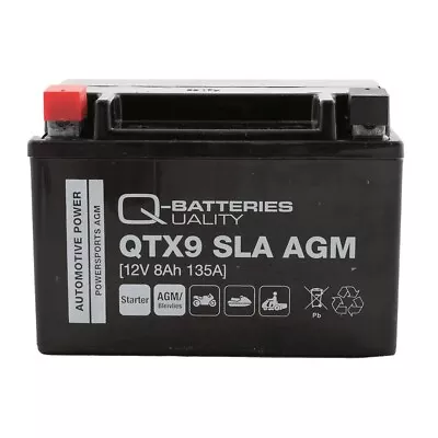 YTX9-BS/YTX9BS Replacement AGM 12V 8Ah 135A Motorcycle Battery QTX9 • £26.99