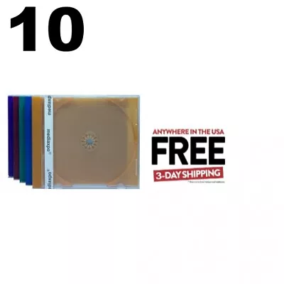 10 STANDARD Assorted Color CD Jewel Case ** 1-3 DAY • $20.75