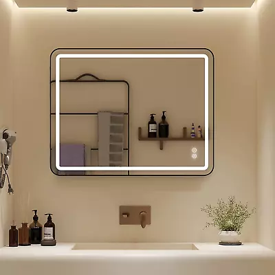 HOROW Bathroom LED Mirror Vanity Makeup Mirror Framed Anti-fog Dimmable Memory  • $94.99