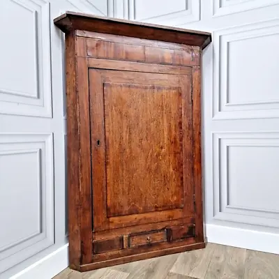 Antique Georgian Single Door Hanging Corner Cabinet Cupboard Long Case • £209.99