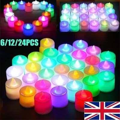 60X Led Tea Lights Fake Candles LED Flameless Battery Operated For Wedding XMAS • £6.99