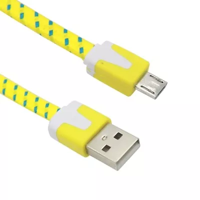 6FT MICRO USB V8 Flat Braided Data Charger Cable FOR Samsung Galaxy S6 S7+charge • $6.90