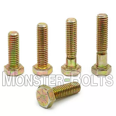 1/4-20 Hex Cap Screws / Tap Bolts Zinc Yellow Grade 8 Alloy Steel Coarse Thread • $8.60