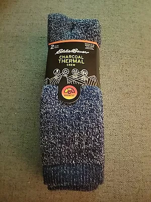 NWT - Eddie Bauer 2 Pack Thermal Crew Socks Reinforced Toe Mens Shoe SZ 6-12 • $18