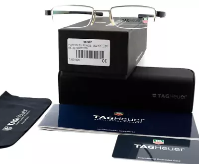 TAG Heuer Glasses Spectacles 135 TH 7207 002 51-20 Square Half-Rim Pure Blue • $392.89