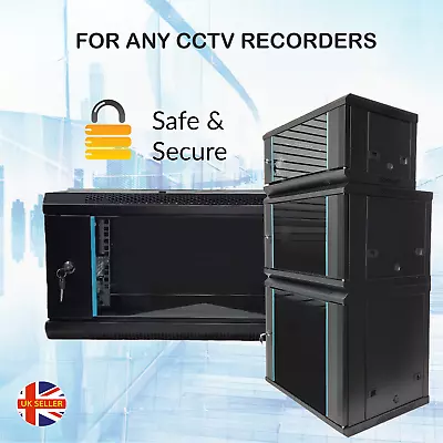 Server Rack Data Network Cabinet BLACK Wall/floor Mounted Lockable Various Size • £79.99