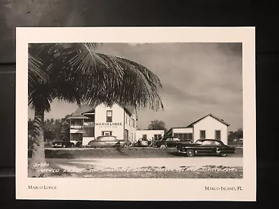 Postcard Unposted Florida Marco Island- Marco Lodge At Original Location-repro • $5