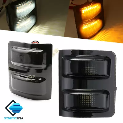 For 08-2016 Ford F250 F350 LED Side Mirror Marker Lights Switchback Smoked Lens • $35.49