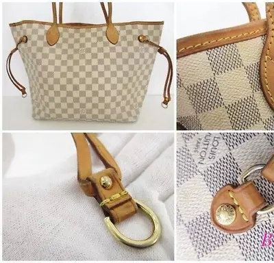 LOUIS VUITTON N51107 Damier Azur Neverfull MM Tote Bag Hand Bag Used 240127T • $548.39