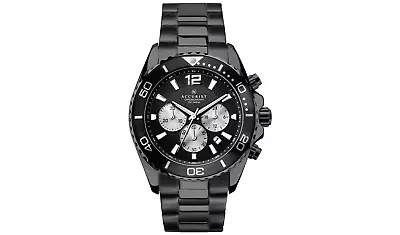 Accurist Mens Chronograph Watch With Black Dial And Black Bracelet 7205 • £54.99