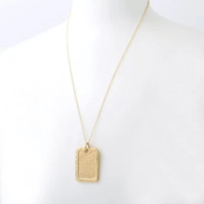 $1950 • Buy Diamond Dog Tag Pendant 14K Yellow Gold