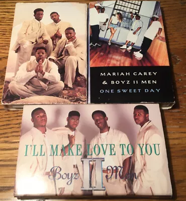 Boyz Ll Men (3 Cassette SINGLES Tape Lot)  Mariah Carey - Boys 2 Men R&B • $8