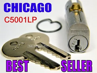 File Cabinet Lock Chicago Lock C5001lp  Two Keys & Key Ring 👉 Oem New 👈 • $8.88