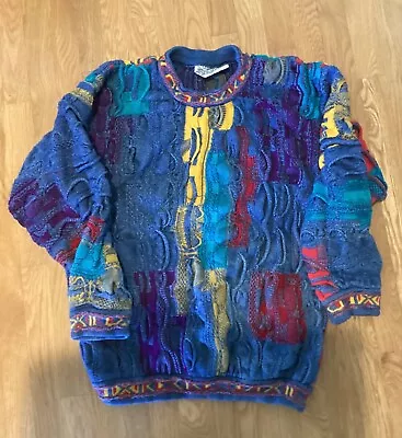 Vintage COOGI Blues Australia Sweater 3D Knit Cotton XL • $250