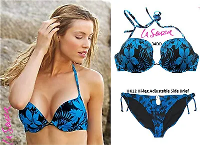 La Senza Megaboost Gel-in-Foam Thickly Padded Push-up Bikini Set 34DD & Brief • £29