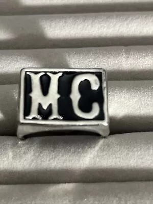 - New - Men's MC Initial Letter Biker Ring Size 14 • $13.96