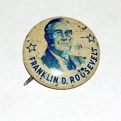 1944 Franklin Roosevelt FDR Campaign Pin Pinback Button Political Presidential • $13.95