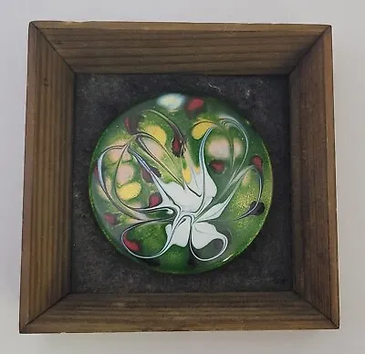 Vintage Mini Copper Enamel Plate Framed Great For Gallery Wall 4 7/8 X 4 7/8  • $36