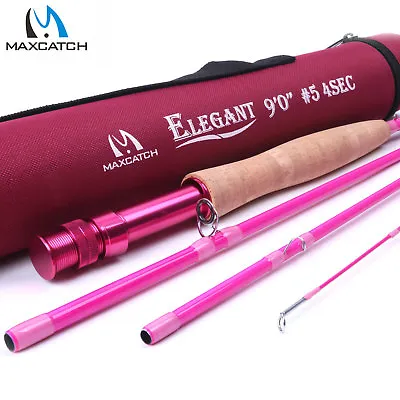 $108.89 • Buy Maxcatch 2wt/5wt Women's Elegant Pink Fly Fishing Rod Medium-Fast With Rod Tube
