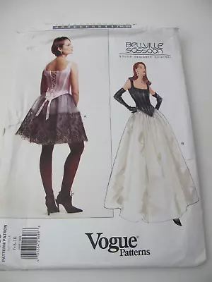 Vogue 1605 Vintage 1995 Sz 6-10 Designer Original  Sewing Pattern  Bellville (A) • $13.97