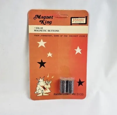 Vintage NOS MAGNET KING Magnet Buttons - 1970s Craft Magnetic Buttons #334-10 • $12.99