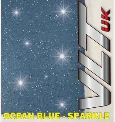 Roll Of Campervan Antislip Sparkle Blue Vinyl Flooring 2mm X 1.8m X 10.2m • £75