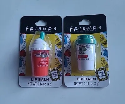 FRIENDS 2 LIP BALM LOT CENTRAL PERK Vanilla Latte & Strawberry Frappe Flavor NEW • $8