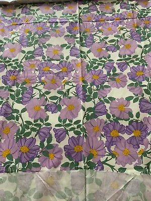 Vtg 1960/70s Floral Material Trio Fabrics Retro Blue/Purple/Green 48 W X 116 L • £18.99