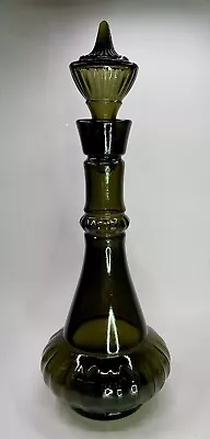 VTG 2 Pc Jim Beam I Dream Of Jeanie Smoked Green Glass Genie Bottle Decanter • $69.99