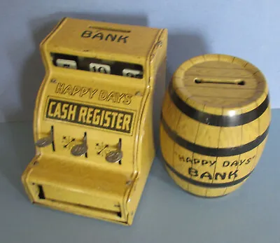 OLD HAPPY DAYS TIN TOY CASH REGISTER BANK & BARREL By J CHEIN & CO MADE IN USA • $69