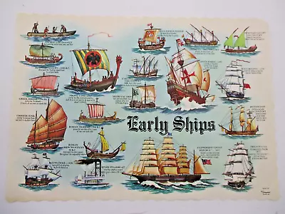 Vintage Paper PLACEMAT Early Ships • $12.88