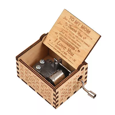 Vintage Wooden  Box -size Hand Crank Wood  Musicbox Beautiful J2Y4 • £7.24