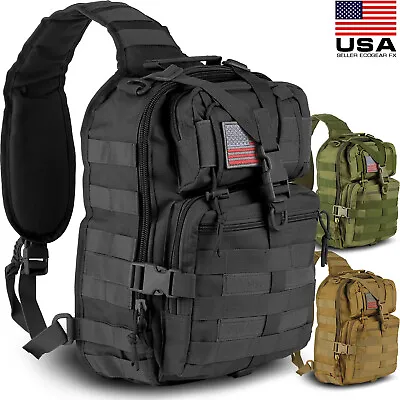 Tactical Sling Bag Pack Range Bag Military Rover Assault Shoulder Backpack Molle • $34.99