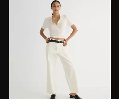 J Crew NEW NWT Womens 27 White Sailor Heritage Chino Pants Straight Leg • $29.99