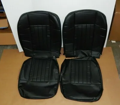 New Front Seat Covers Seat Upholstery For MGB 1963-1968 Black Vinyl W Black Trim • $279.95