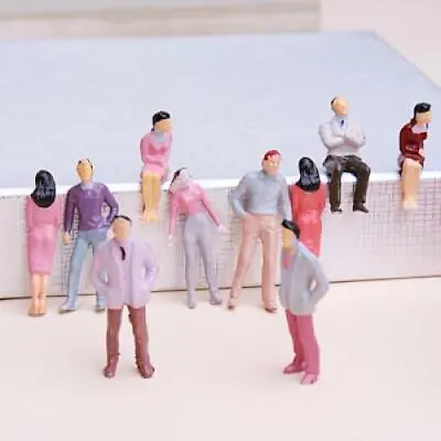 100 Painted Seated Standing People Figures Passengers Train Railway 1:50 O • £13.16