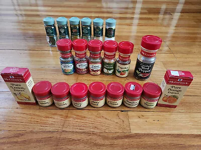 Vintage McCormick 27 Spice Jars LOT | '80s - '00s | Gourmet | Some Unopened • $85