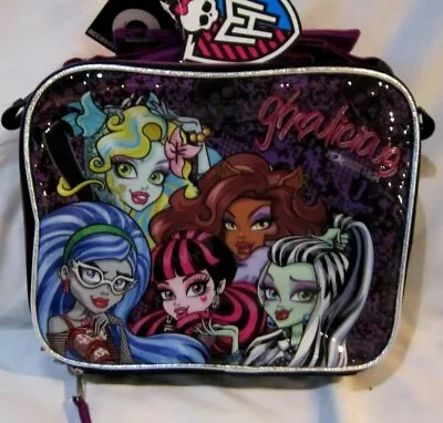 Monster High Ghoulicious 9.5  Black Insulated Lunch Box Lunch Bag-Brand New! • $49.99