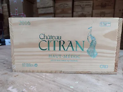 £18.95 • Buy Wooden Wine Box Crate ~ 12 Bottle. French Genuine. CHATEAU CITRAN - PEACOCK