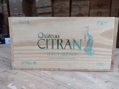 £18.95 • Buy Wooden Wine Box Crate ~ 12 Bottle. French Genuine. CHATEAU CITRAN - PEACOCK